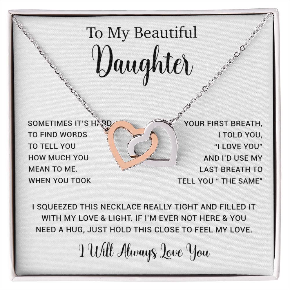 To My Daughter Necklace, Gift for Daughter from Dad, Father Daughter Necklace  11_5_White