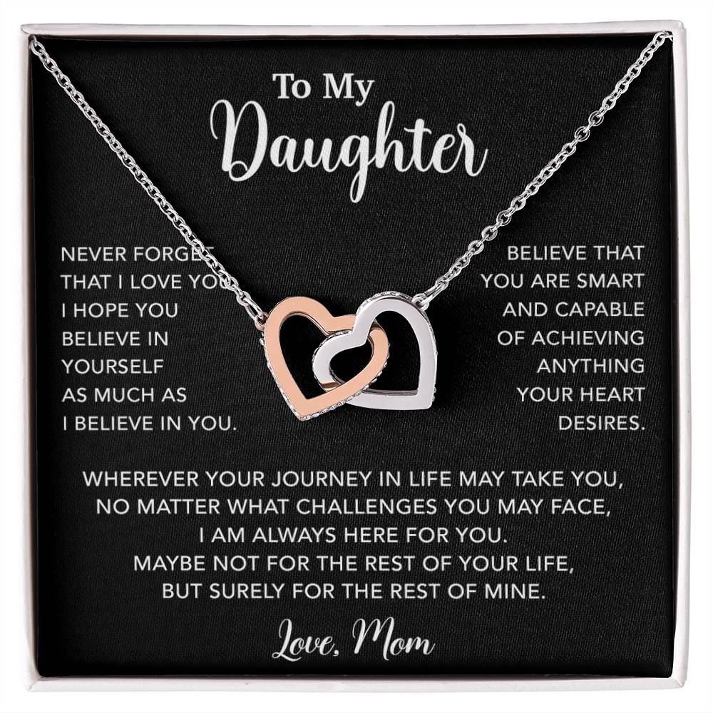To My Daughter Necklace, Gift for Daughter from Mom, Mother Daughter Necklace 18_5_Black