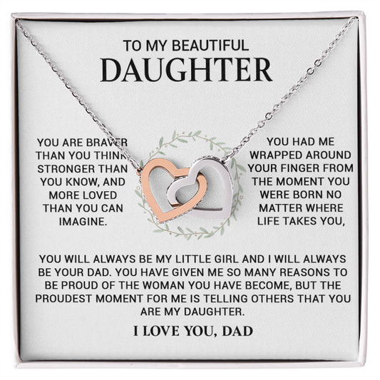 To My Daughter Necklace, Daughter Gift From Dad, Birthday Gift for Daughter