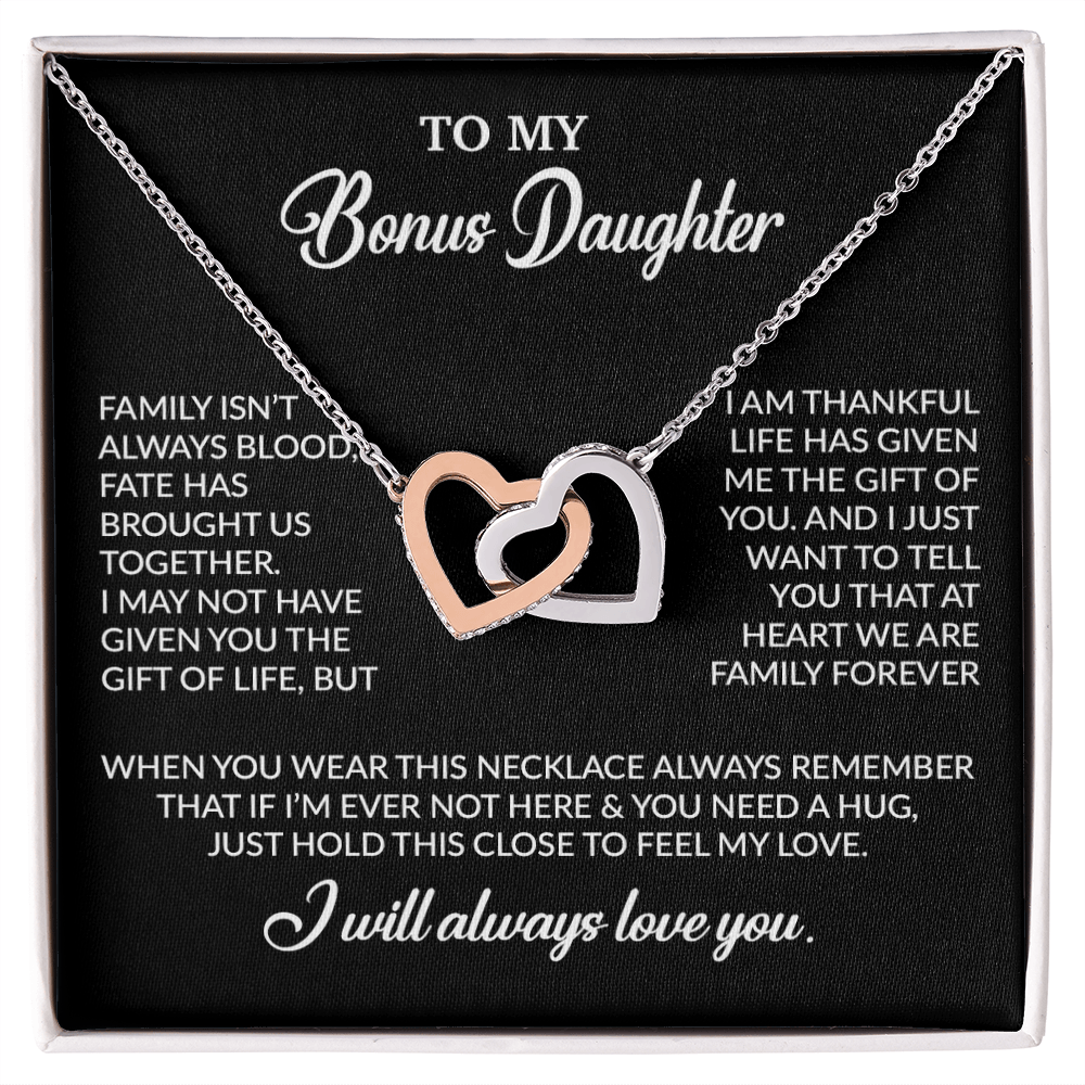 To My Bonus Daughter Necklace, Gift for Bonus Daughter, Step Daughter Birthday 2_10_Black