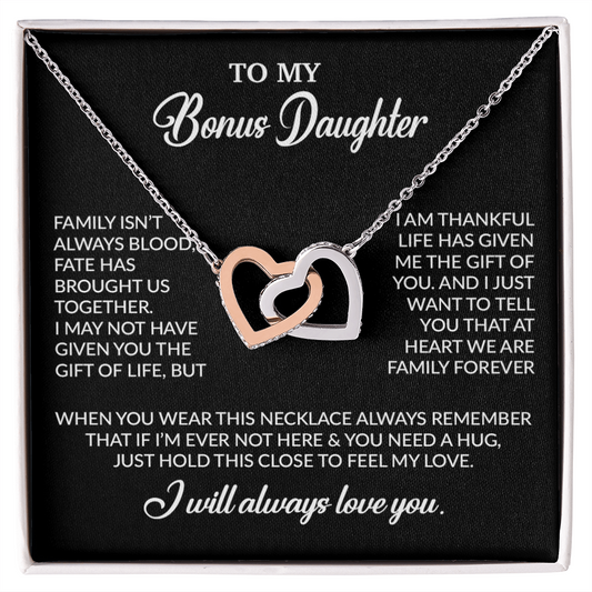 To My Bonus Daughter Necklace, Gift for Bonus Daughter, Step Daughter Birthday 2_10_Black