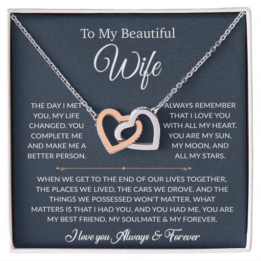 To My Wife Necklace, Gift For Wife, Anniversary Gift For Wife, Necklace For Wife 26_6_Blue