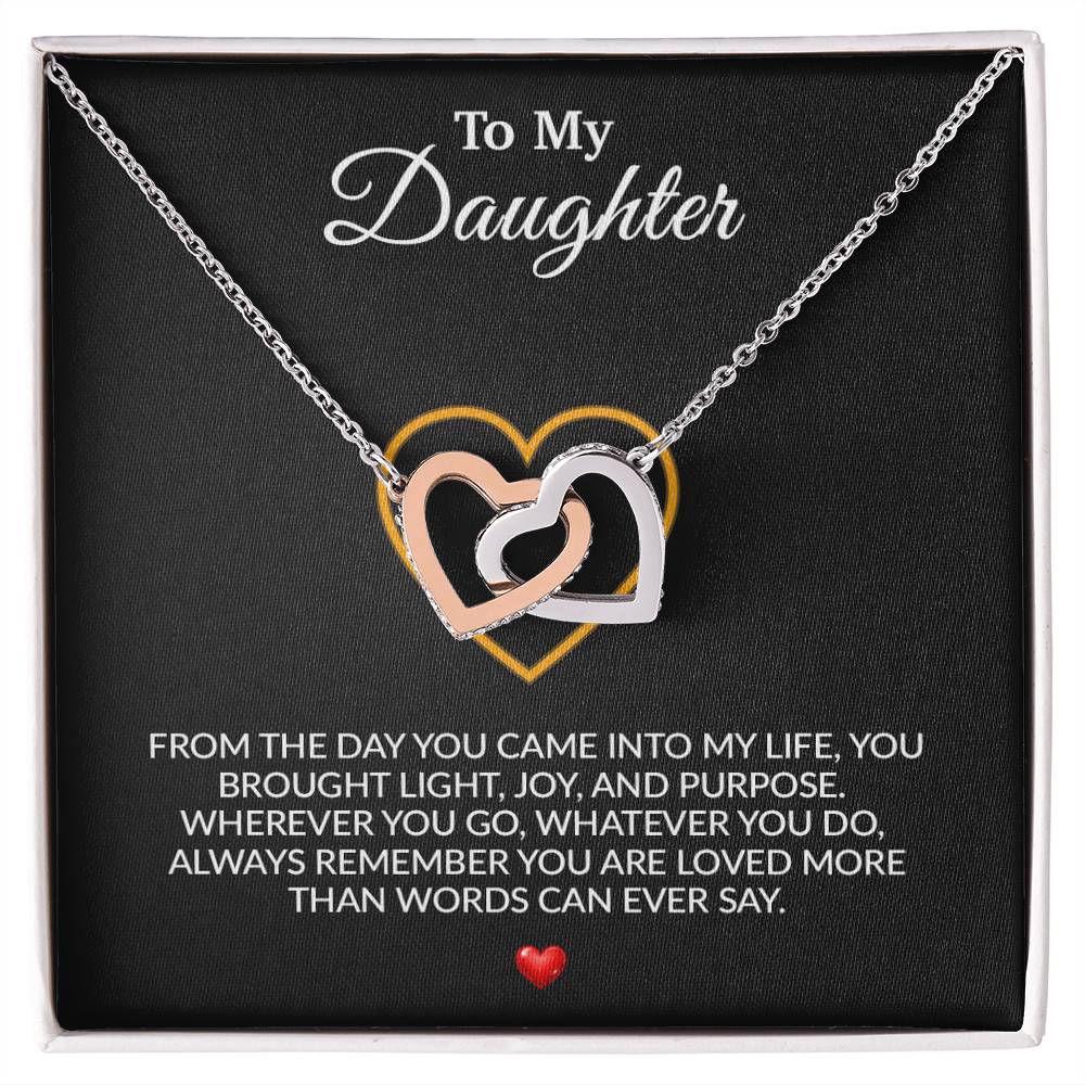 To My Daughter Necklace, Gift for Daughter from Dad, Father Daughter Necklace 15_8_Black