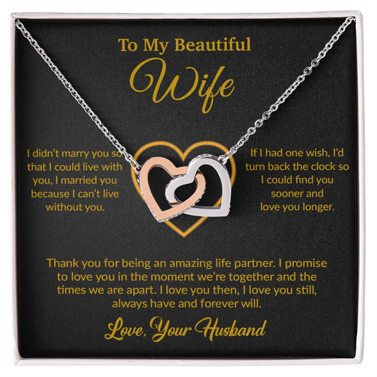 To My Wife Necklace, Gift For Wife, Anniversary Gift For Wife, Necklace For Wife 12_6_Gold
