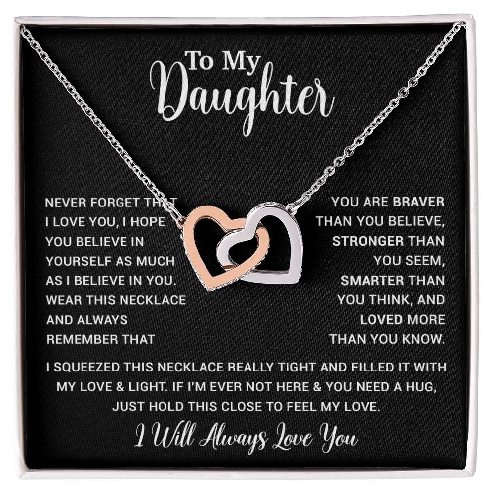 To My Daughter Necklace Gift for Daughter from Dad,Daughter Father Necklace 16_4_Black
