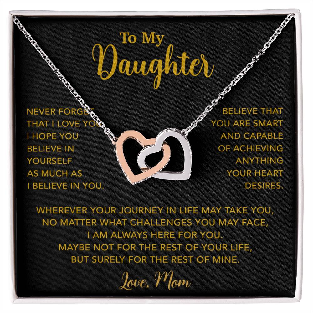 To My Daughter Necklace, Gift for Daughter from Mom, Mother Daughter Necklace 18_5_Gold