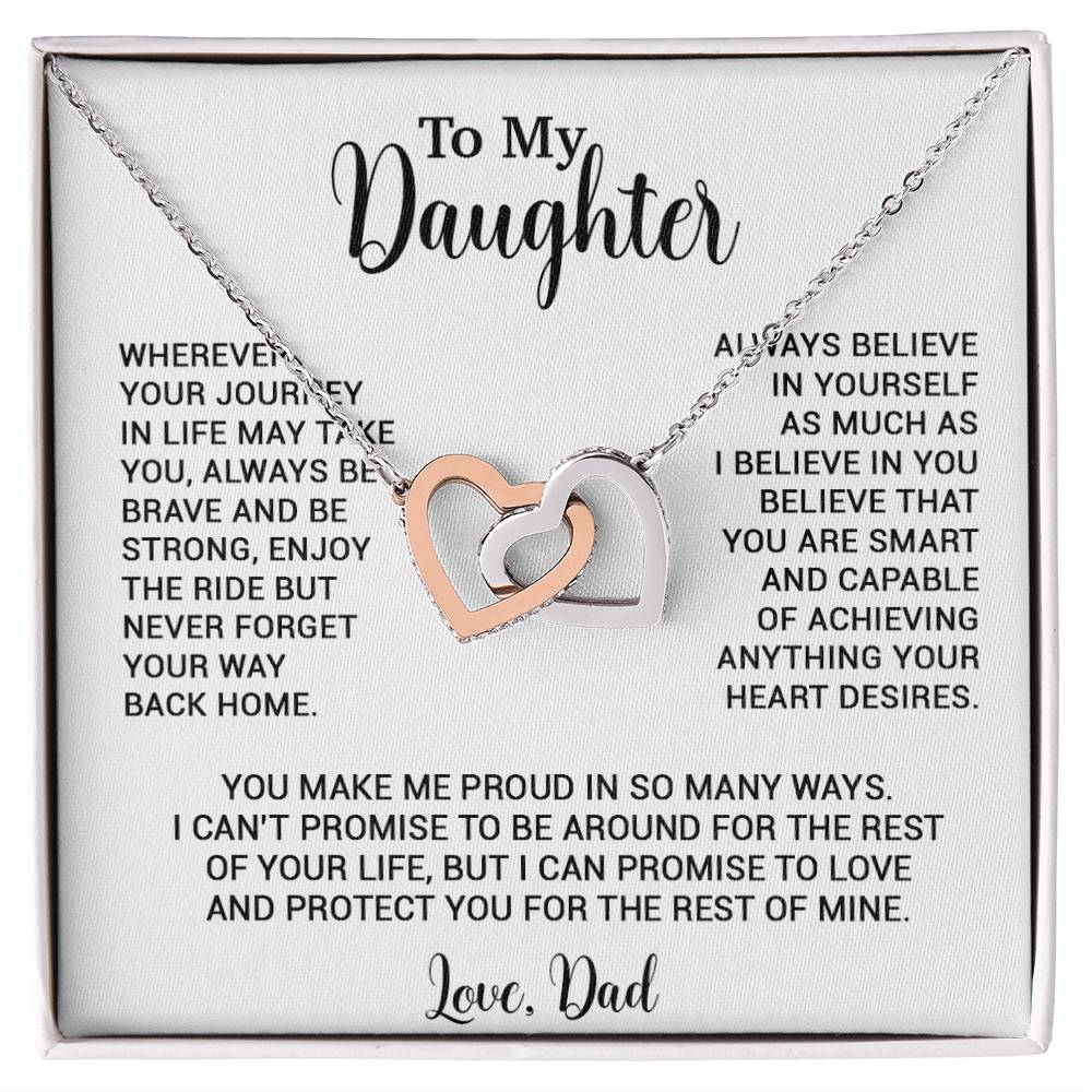 To My Daughter Necklace, Gift for Daughter from Dad, Father Daughter Necklace 3_6_White