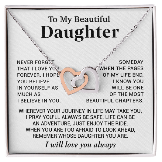 To My Beautiful Daughter Necklace, Sentimental Gift for Daughter From Mom