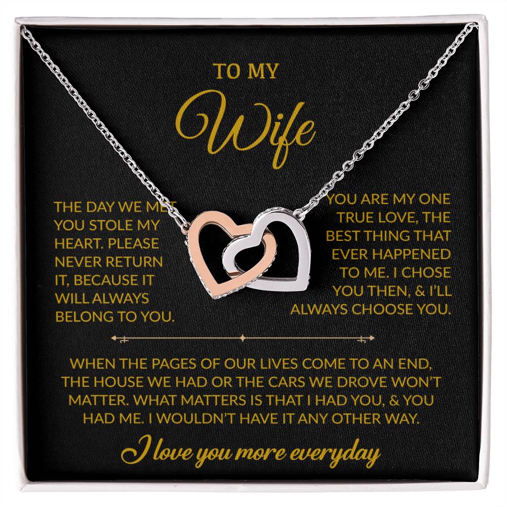 To My Wife Necklace, Gift For Wife, Anniversary Gift For Wife, Necklace For Wife 27_7_Gold