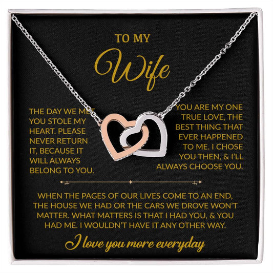 To My Wife Necklace, Gift For Wife, Anniversary Gift For Wife, Necklace For Wife 27_7_Gold