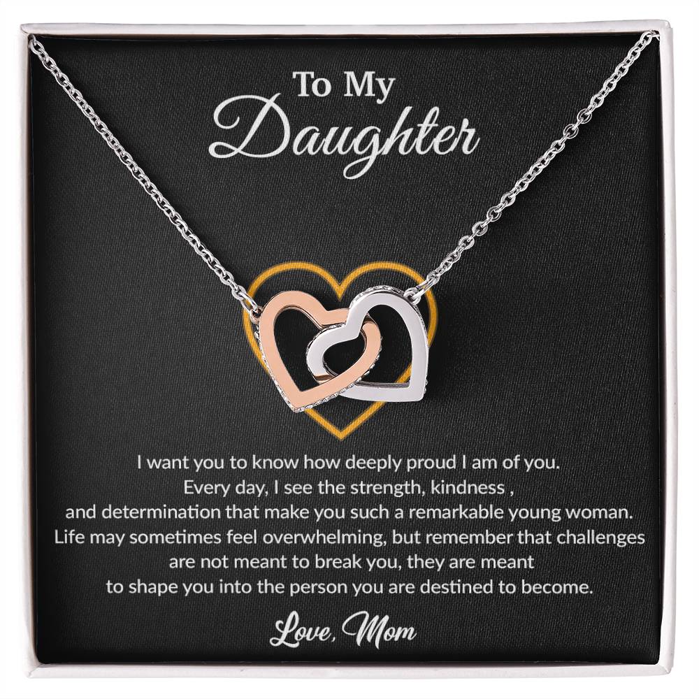 To My Daughter Necklace, Gift for Daughter from Dad, Father Daughter Necklace 10_8_Black