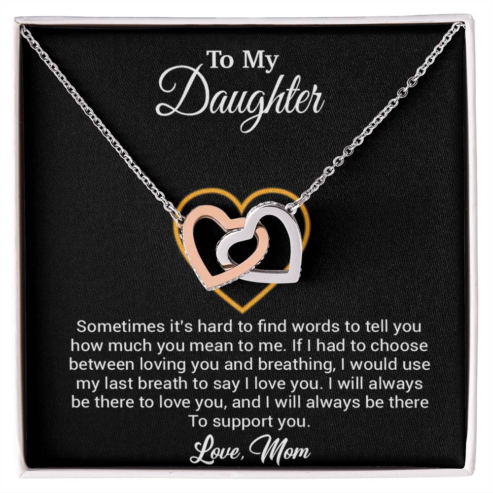To My Daughter Necklace, Gift for Daughter from mom, Daughter mother Necklace 31_3_Black