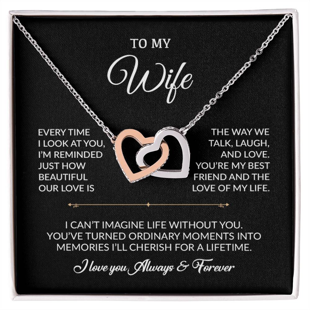 To My Wife Necklace, Gift For Wife, Anniversary Gift For Wife, Necklace For Wife 13_8_Black