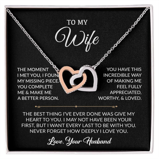 To My Wife Necklace, Gift For Wife, Anniversary Gift For Wife, Necklace For Wife 31_8_Black