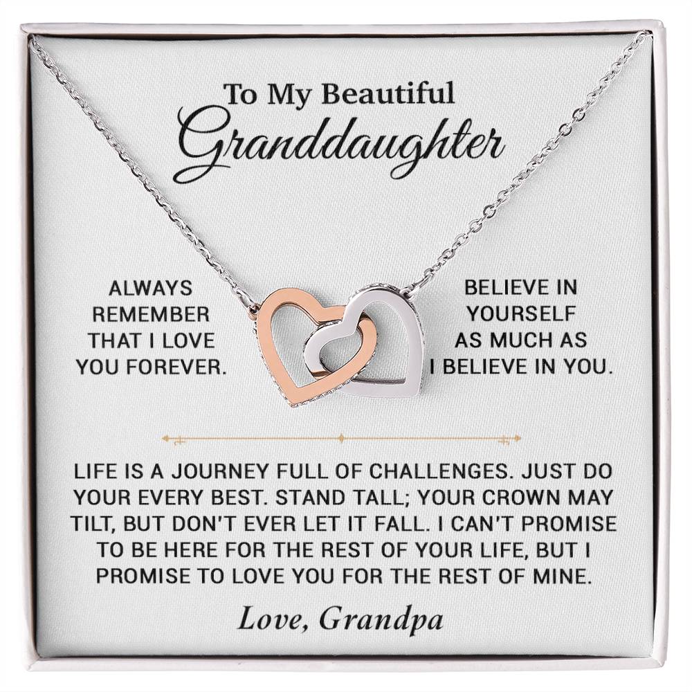 To My Granddaughter Necklace, Birthday Gift For Granddaughter, Birthday Gifts 7_6_White