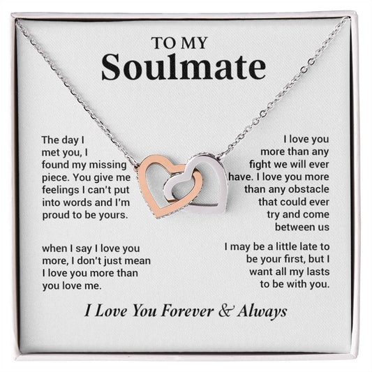To My Soulmate Necklace, Gift for Wife, Girlfriend, Anniversary Gift, Christmas
