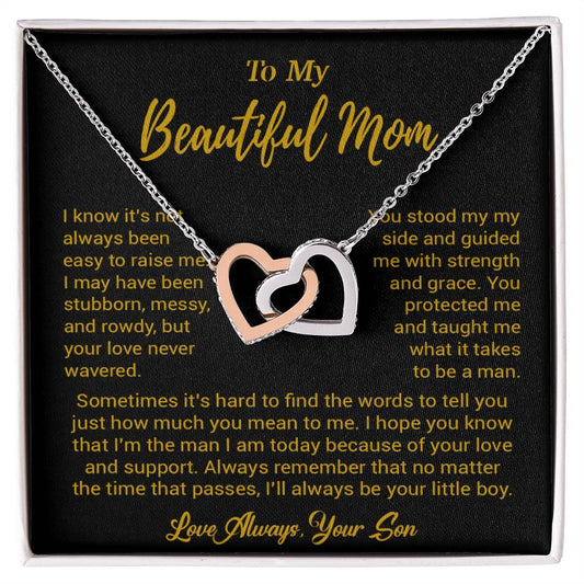 To My Beautiful Mom Necklace Mom Birthday Gift Mother's Day Gift Necklace For Mom From Son_ 8_5_Gold