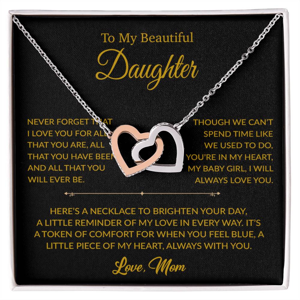 To My Daughter Necklace, Gift for Daughter from mom, Daughter mother Necklace 27_6_Gold