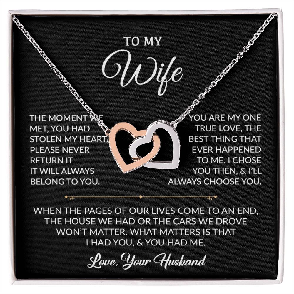 To My Wife Necklace, Gift For Wife, Anniversary Gift For Wife, Necklace For Wife 1_9_Black
