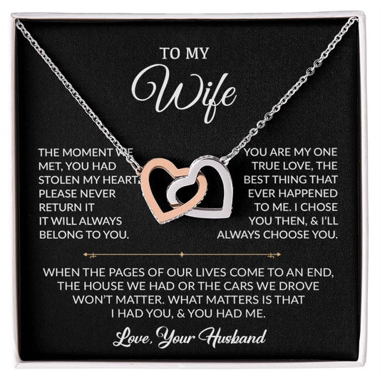 To My Wife Necklace, Gift For Wife, Anniversary Gift For Wife, Necklace For Wife 1_9_Black