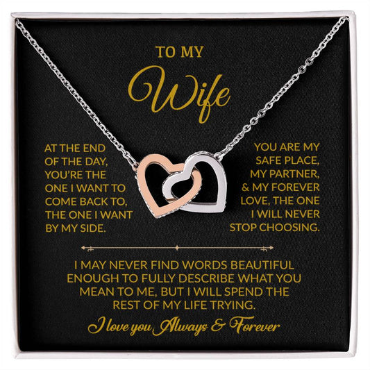 To My Wife Necklace, Gift For Wife, Anniversary Gift For Wife, Necklace For Wife 24_8_Gold