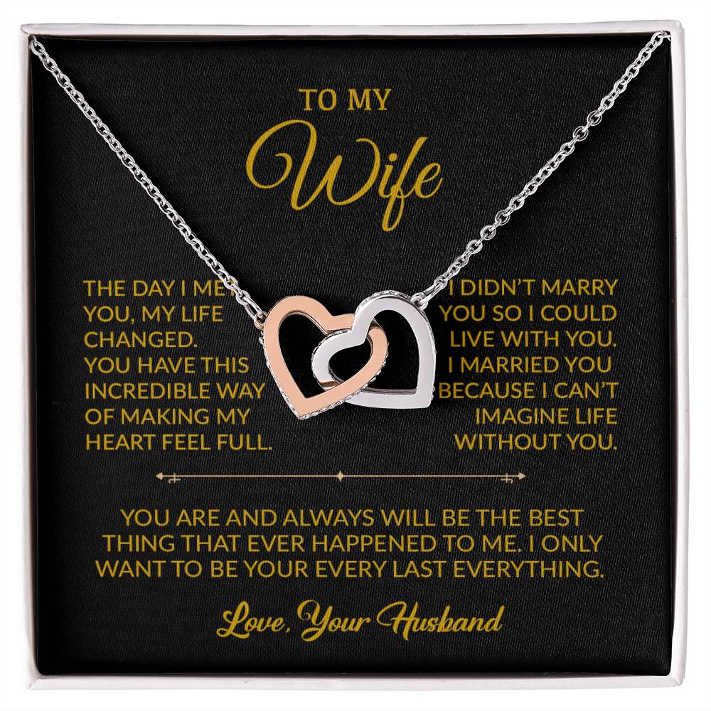 To My Wife Necklace, Gift For Wife, Anniversary Gift For Wife, Necklace For Wife 10_9_Gold
