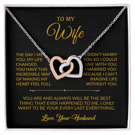 To My Wife Necklace, Gift For Wife, Anniversary Gift For Wife, Necklace For Wife 10_9_Gold