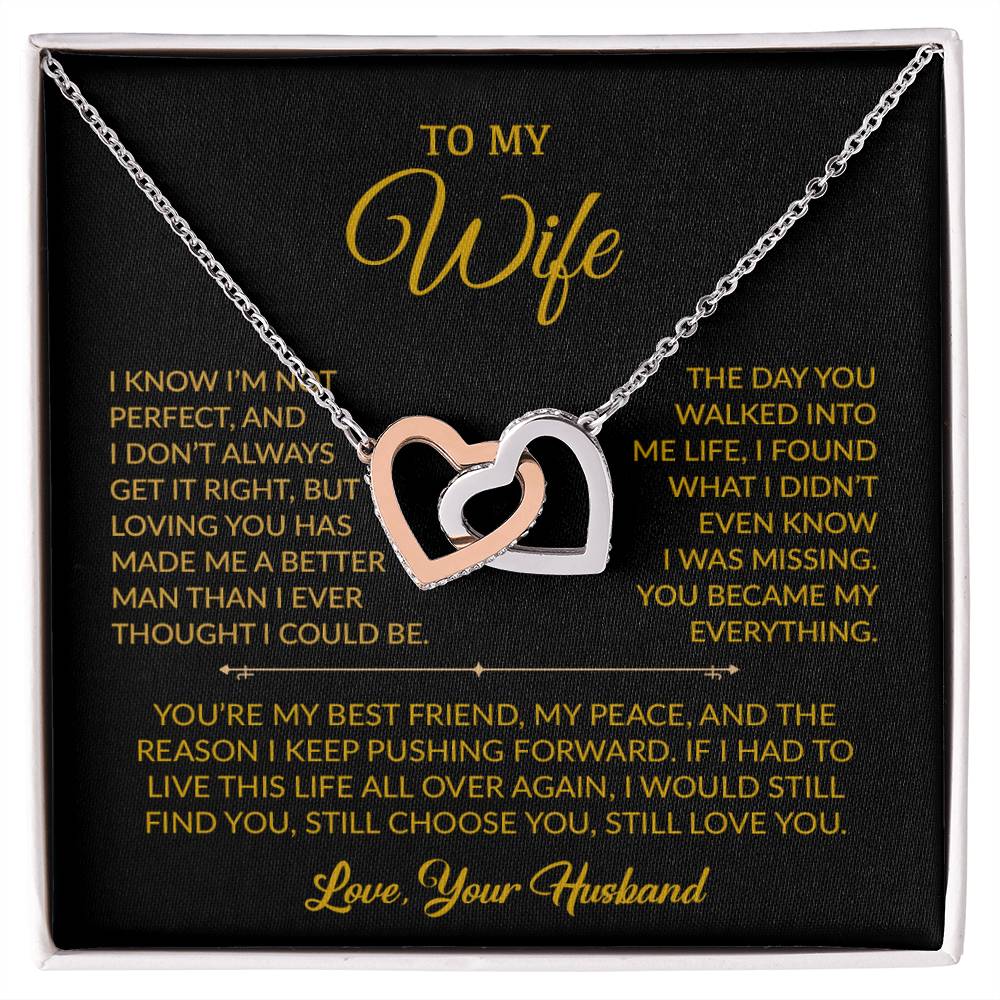 To My Wife Necklace, Gift For Wife, Anniversary Gift For Wife, Necklace For Wife 11_9_Gold