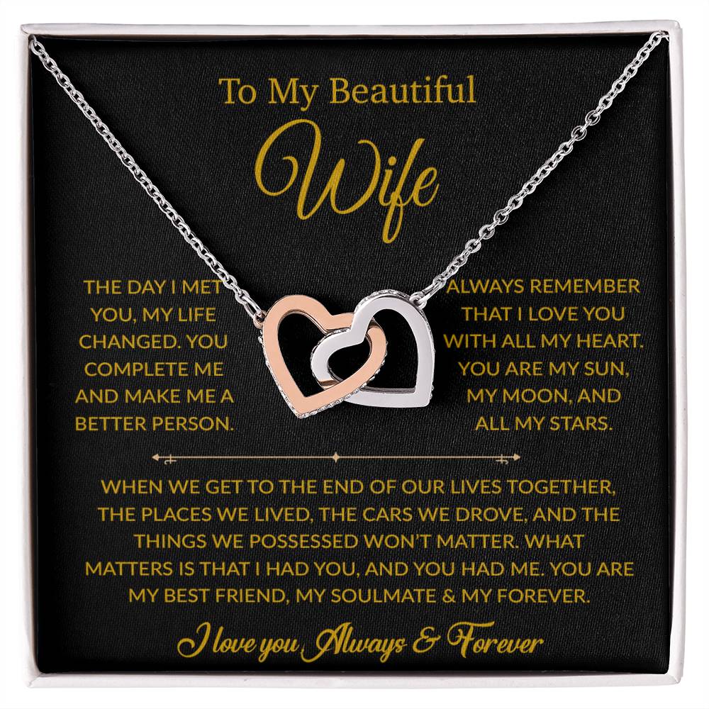 To My Wife Necklace, Gift For Wife, Anniversary Gift For Wife, Necklace For Wife 26_6_Gold