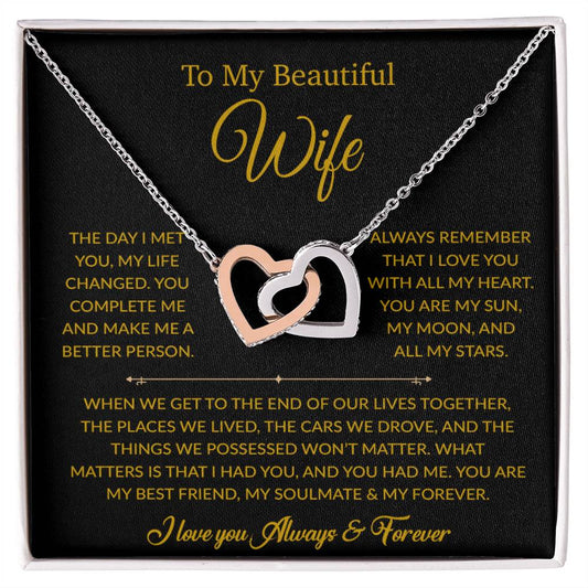 To My Wife Necklace, Gift For Wife, Anniversary Gift For Wife, Necklace For Wife 26_6_Gold