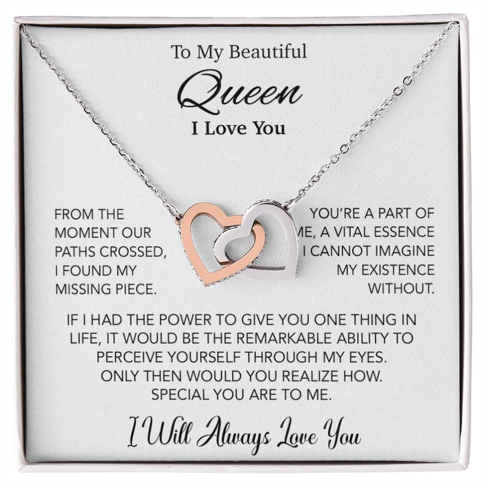 To My Queen Necklace, Anniversary Gift For Wife, Girlfriend Necklace, Birthday Gift For Wife