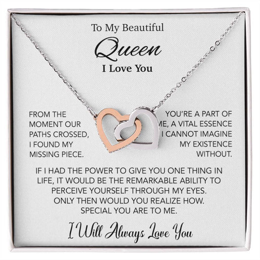 To My Queen Necklace, Anniversary Gift For Wife, Girlfriend Necklace, Birthday Gift For Wife