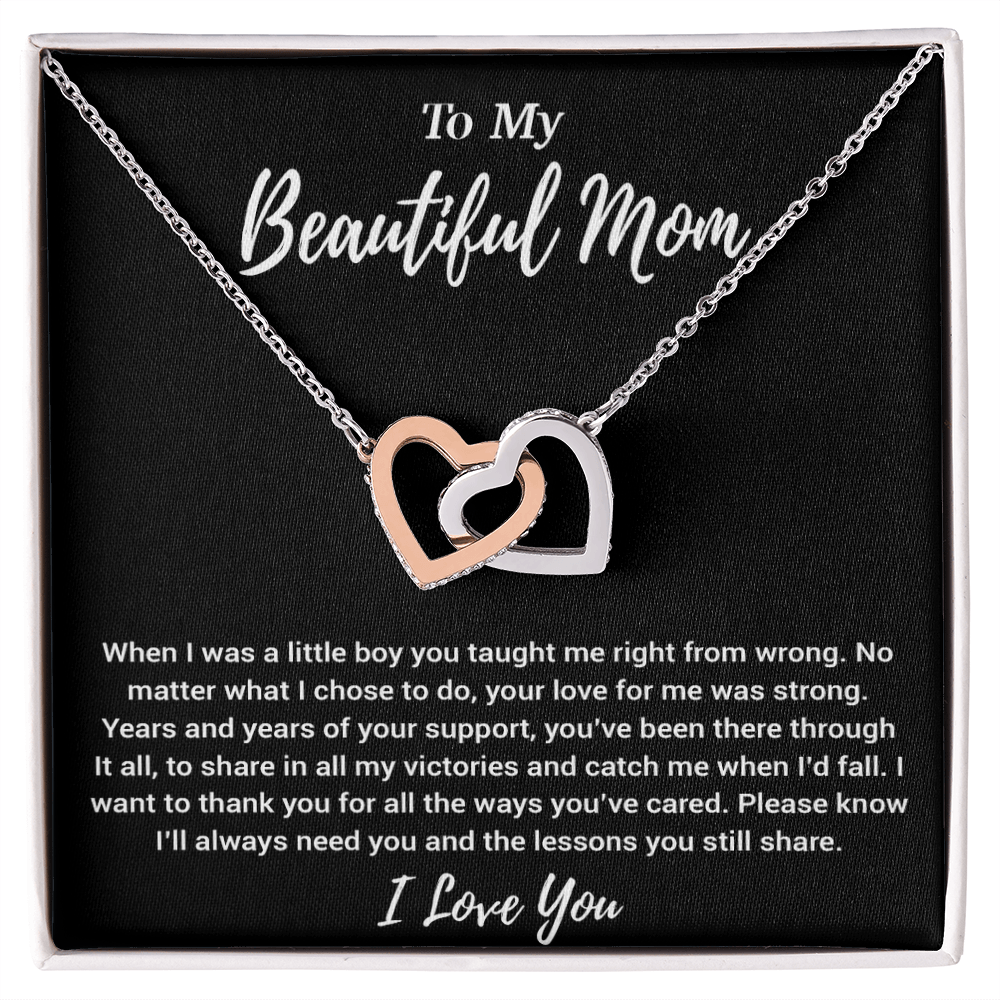 To My Beautiful Mom Necklace Mom Birthday Gift Mother's Day Gift Necklace