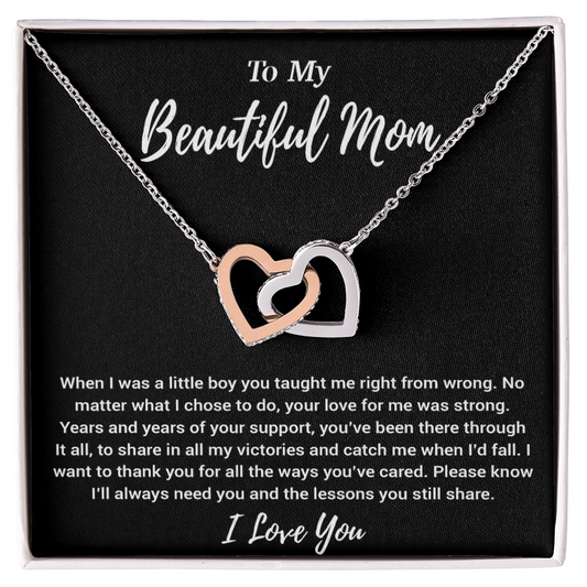 To My Beautiful Mom Necklace Mom Birthday Gift Mother's Day Gift Necklace