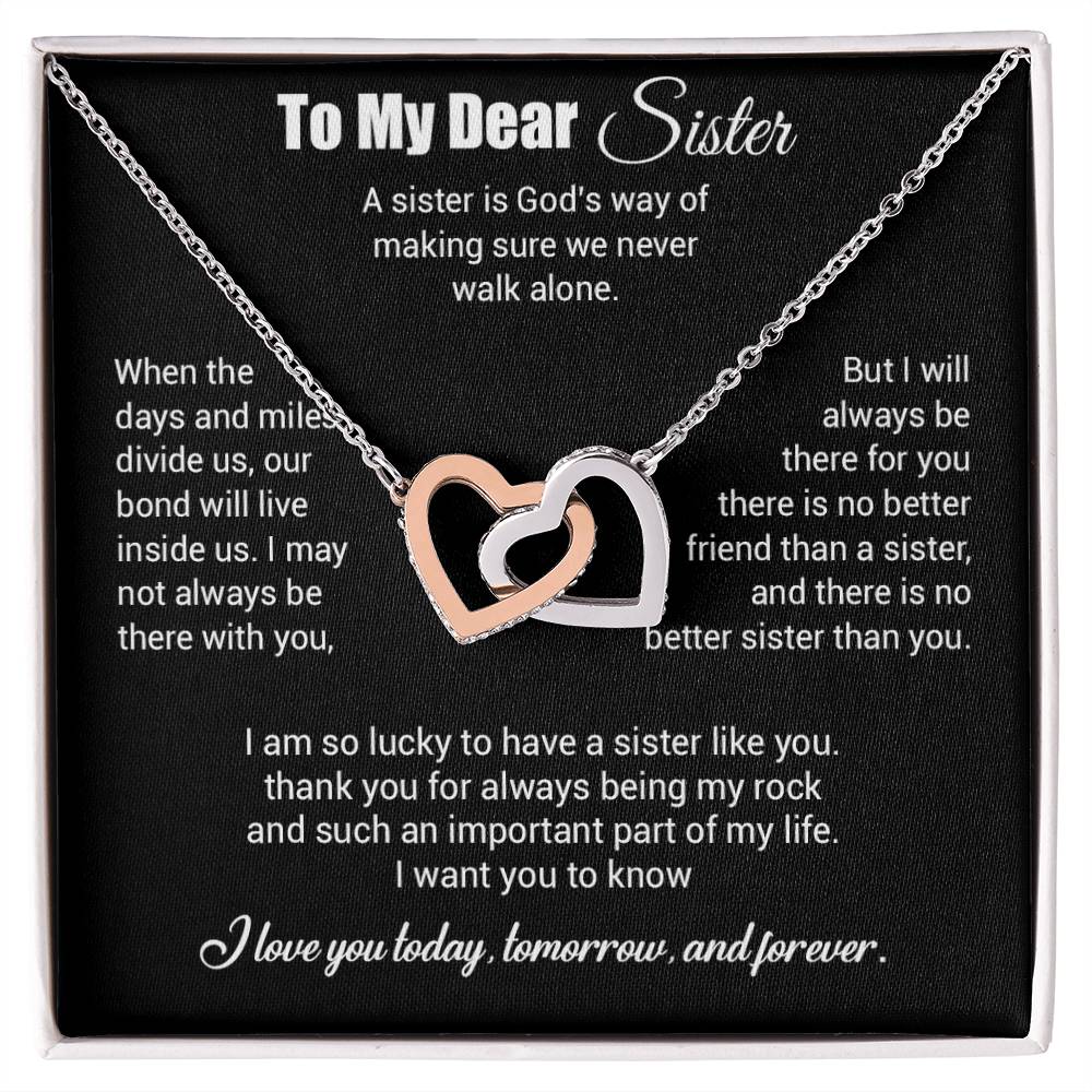 To My Sister Necklace, Brother to Sister, Birthday gift For Sister from Brother 3_4_Black