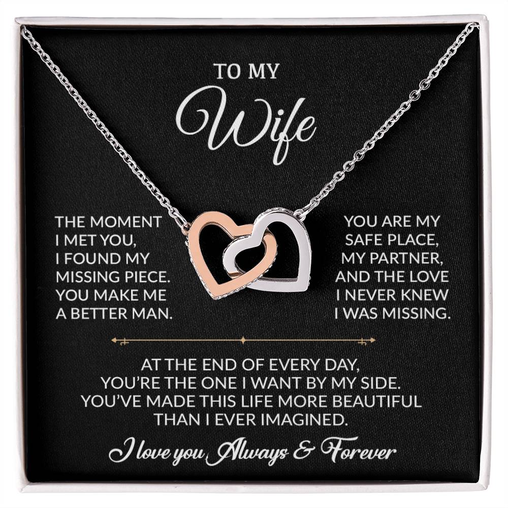 To My Wife Necklace, Gift For Wife, Anniversary Gift For Wife, Necklace For Wife 30_8_Black