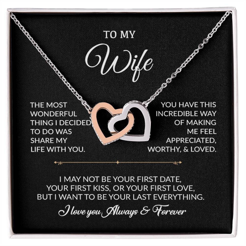 To My Wife Necklace, Gift For Wife, Anniversary Gift For Wife, Necklace For Wife 12_8_Black