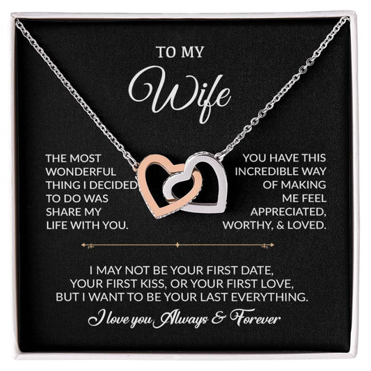 To My Wife Necklace, Gift For Wife, Anniversary Gift For Wife, Necklace For Wife 12_8_Black