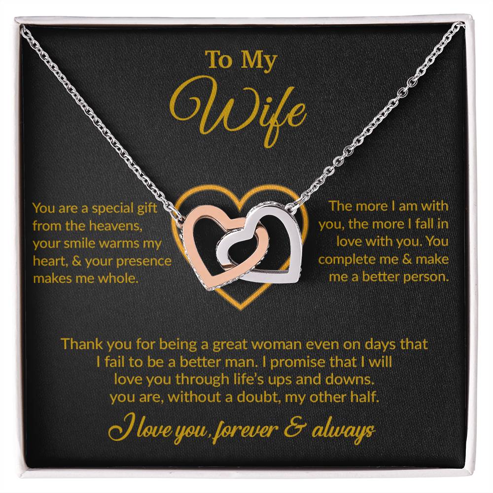 To My Wife Necklace, Gift For Wife, Anniversary Gift For Wife, Necklace For Wife 11_6_Gold