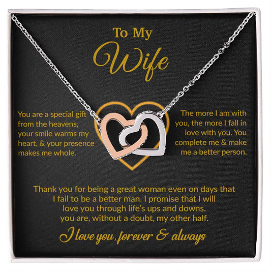 To My Wife Necklace, Gift For Wife, Anniversary Gift For Wife, Necklace For Wife 11_6_Gold