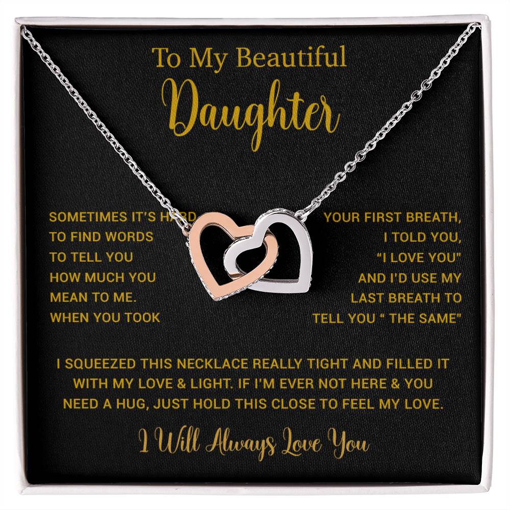 To My Daughter Necklace, Gift for Daughter from Dad, Father Daughter Necklace  11_5_Gold