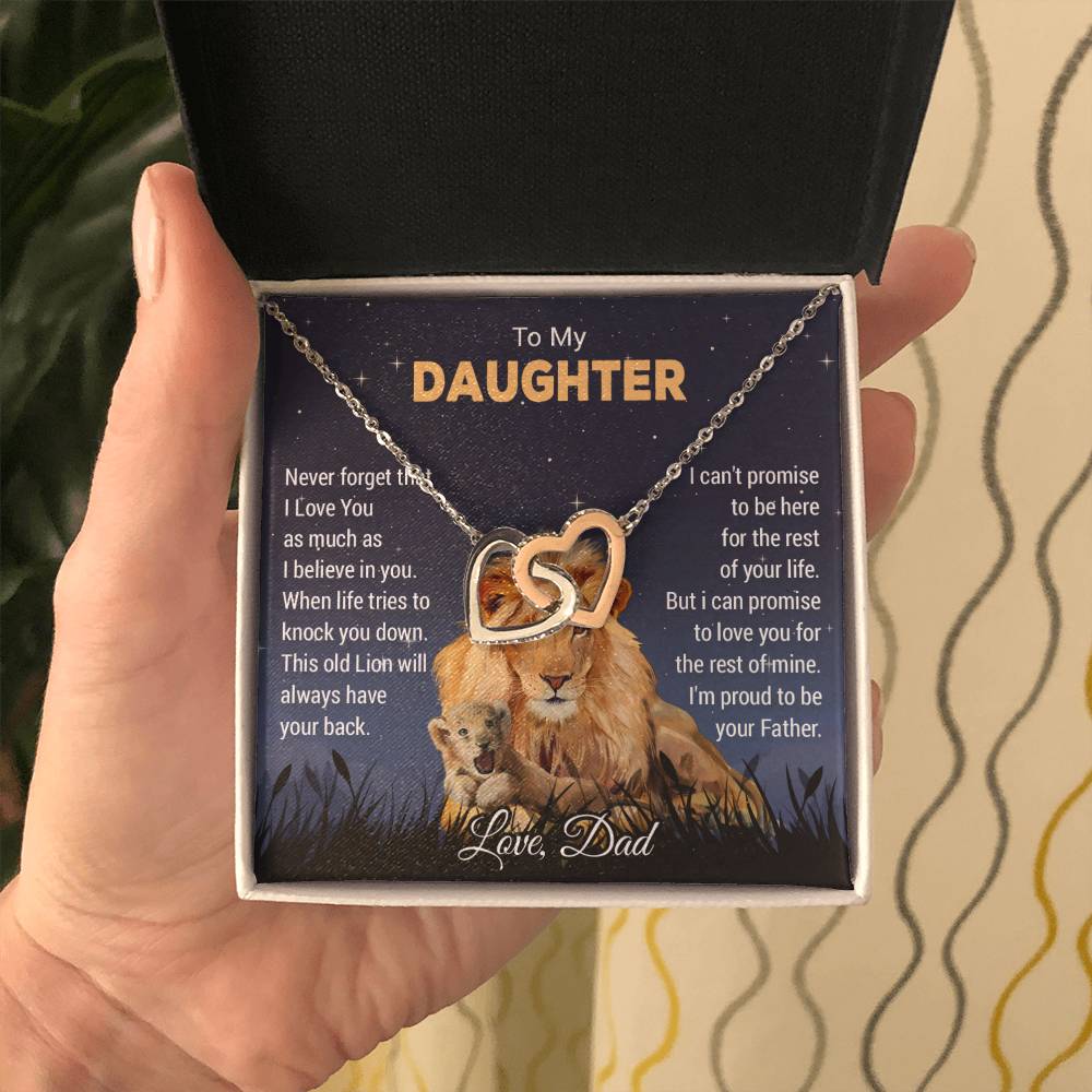 To My Daughter Necklace, Xmas Gift For Daughter From Dad, Daughter Father Lion