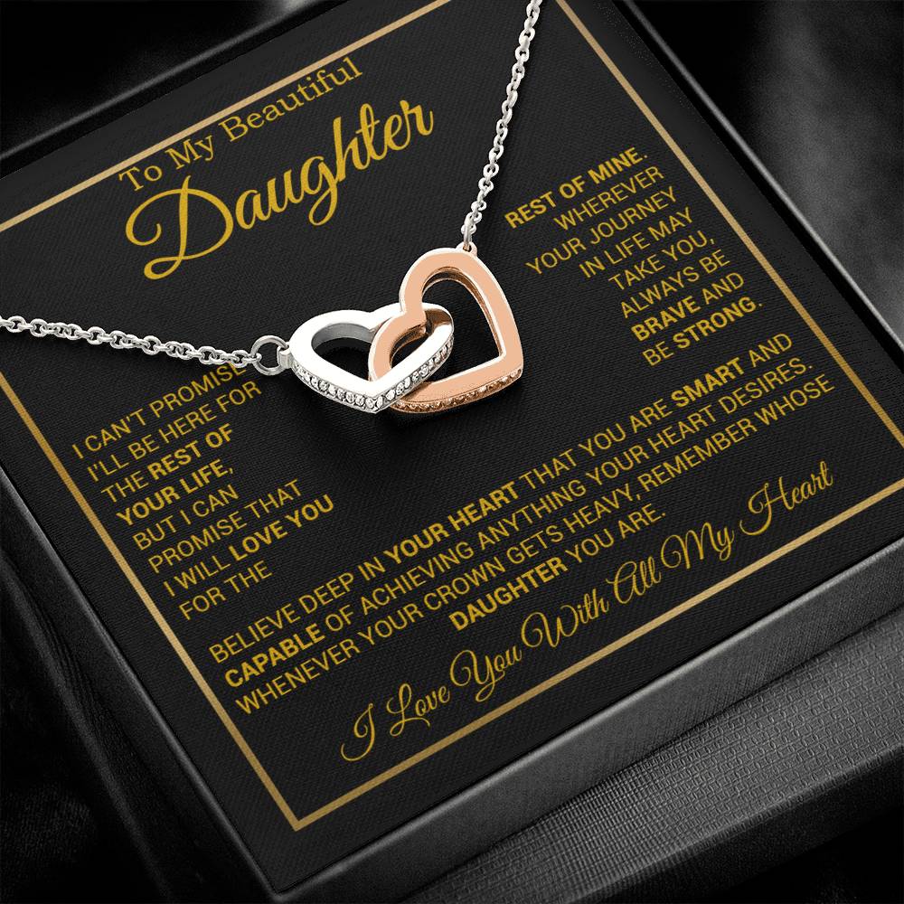 To My Daughter Necklace, Gift for Daughter from Dad And Mom Daughter_Gold