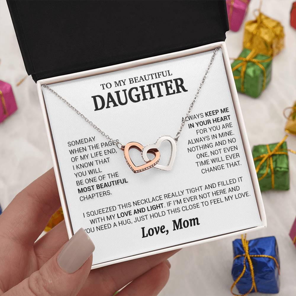 To My Beautiful Daughter Necklace, Sentimental Gift for Daughter From Mom