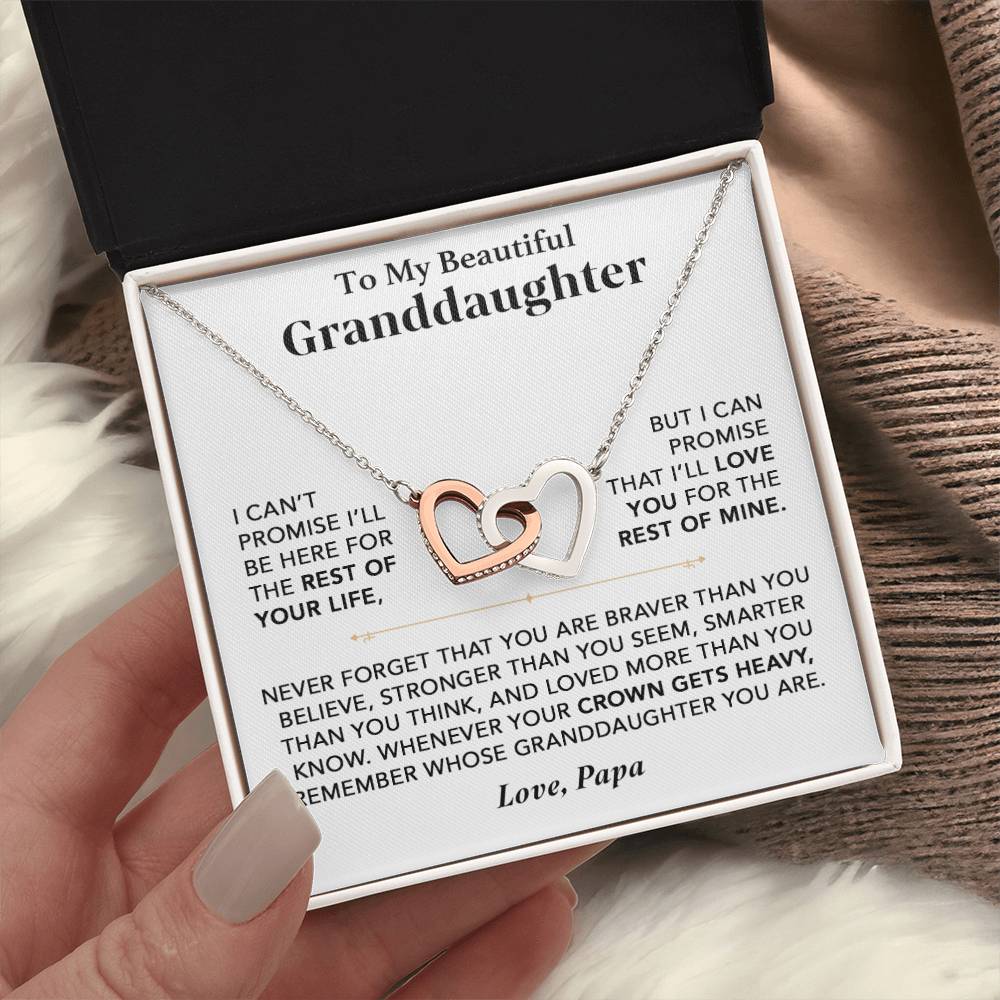 To My Granddaughter Necklace, Granddaughter Gift from Grandma, Gift from Grandpa_Papa