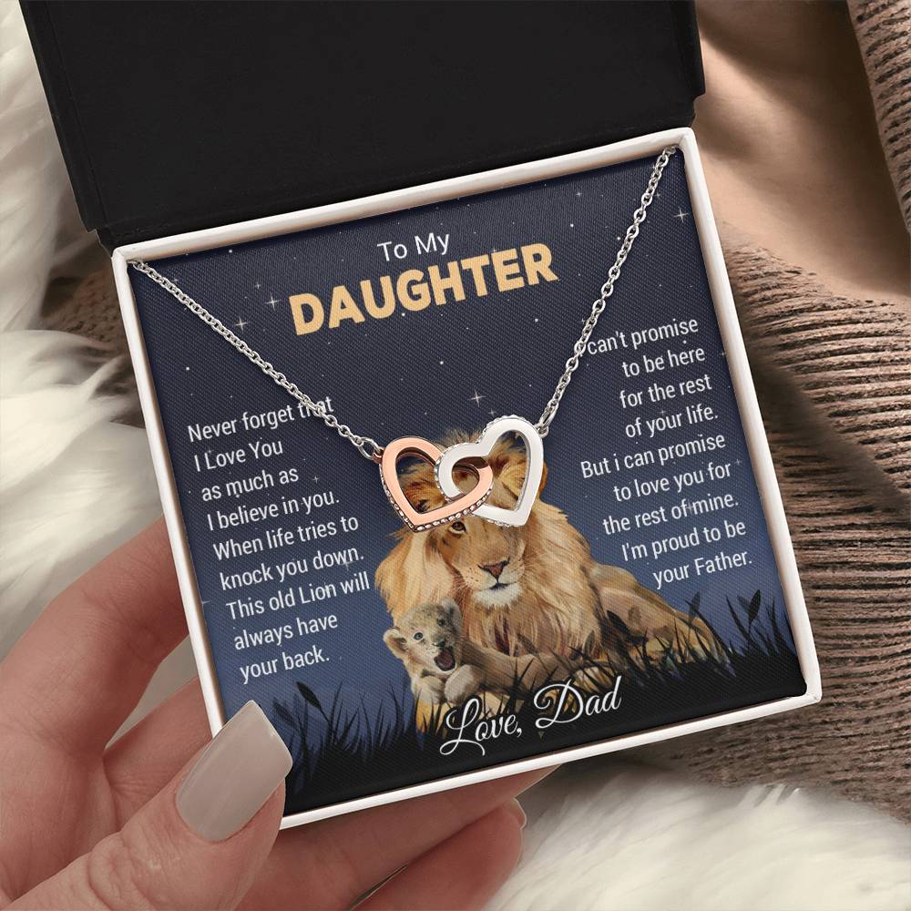 To My Daughter Necklace, Xmas Gift For Daughter From Dad, Daughter Father Lion