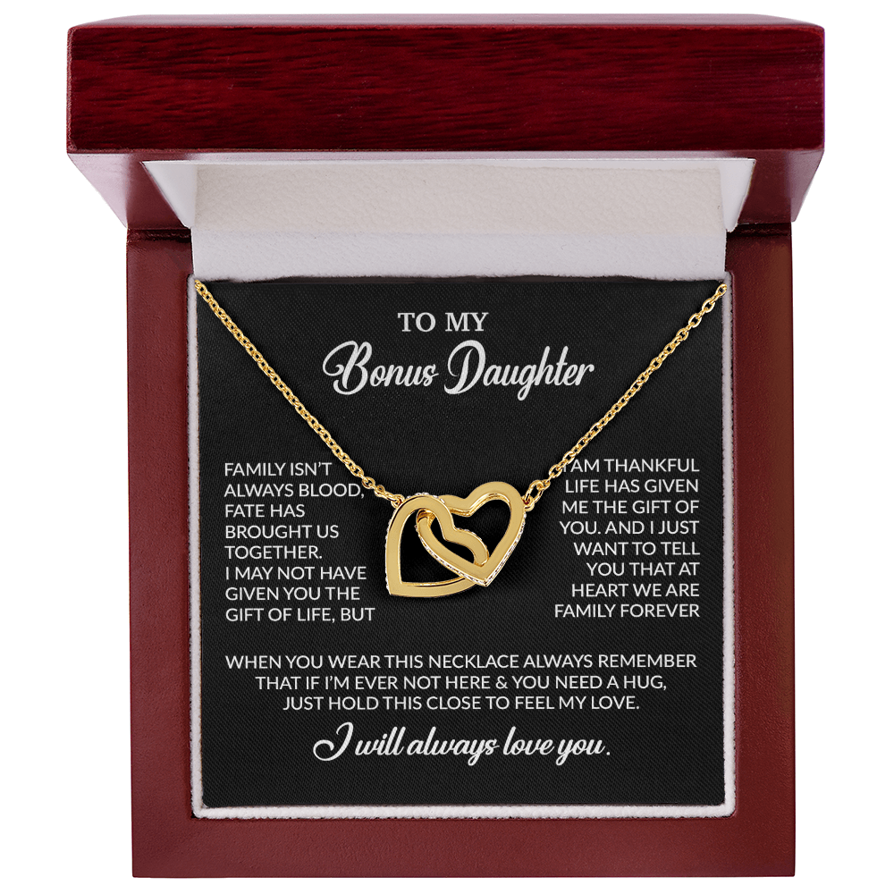 To My Bonus Daughter Necklace, Gift for Bonus Daughter, Step Daughter Birthday 2_10_Black