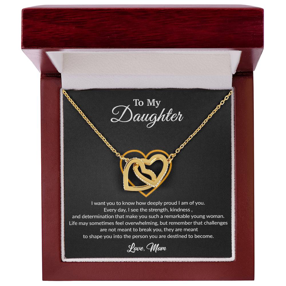 To My Daughter Necklace, Gift for Daughter from Dad, Father Daughter Necklace 10_8_Black