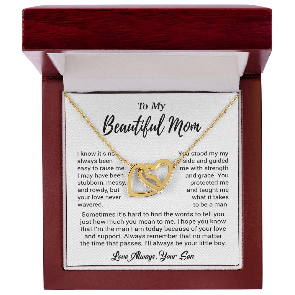 To My Beautiful Mom Necklace Mom Birthday Gift Mother's Day Gift Necklace For Mom From Son_ 8_5_White
