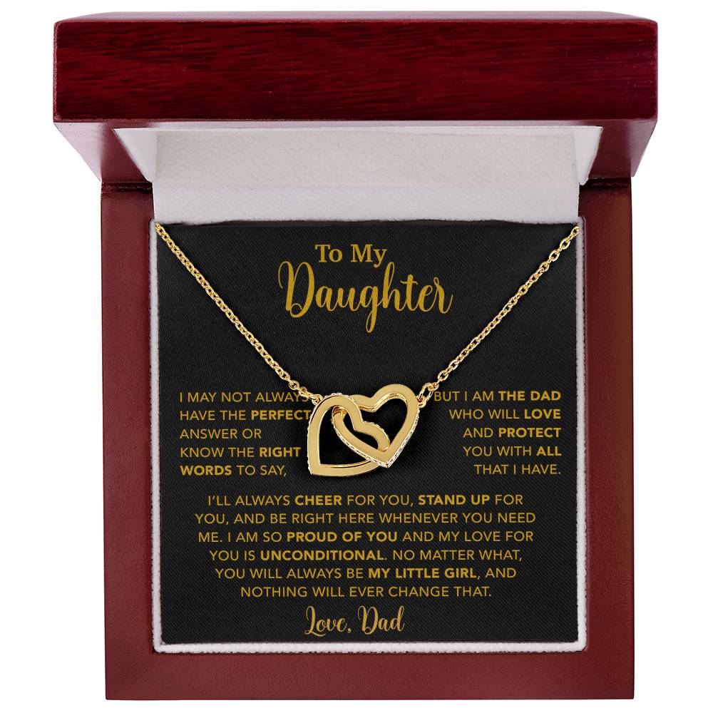 To My Daughter Necklace, Gift for Daughter from Dad, Father Daughter Necklace  15_6_Gold
